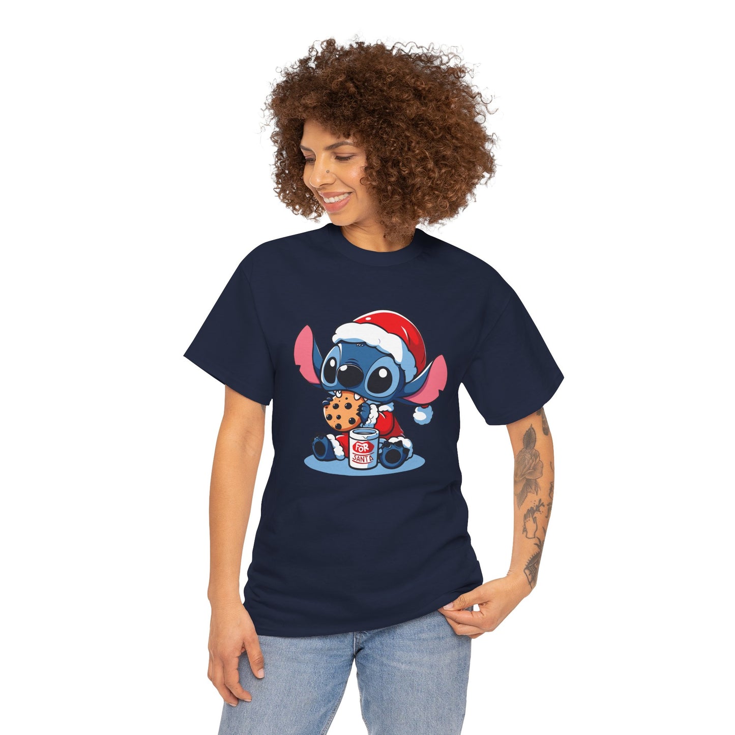 Saint Stitch Christmas T-Shirt – Cute Holiday Alien Unisex Heavy Cotton Tee