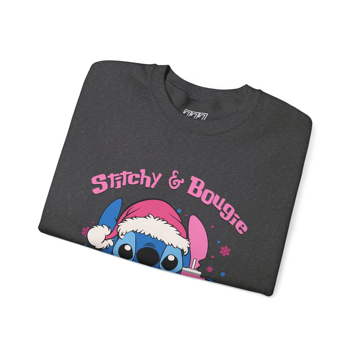 Stitchy & Bougie Christmas Sweatshirt – Cute Holiday Alien Women’s Heavy Blend Crewneck