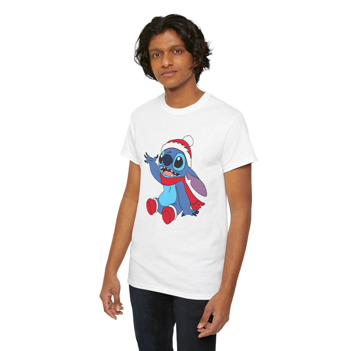 Jolly Alien Christmas T-Shirt – Cute Blue Alien Holiday Graphic Tee (Unisex)