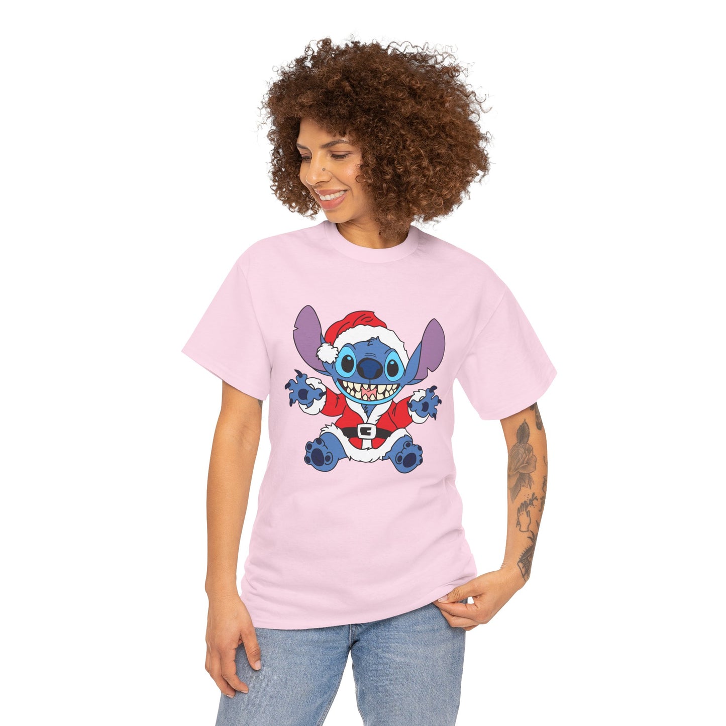 Alien Santa Christmas T-Shirt – Cute Blue Alien Holiday Graphic Tee (Unisex)