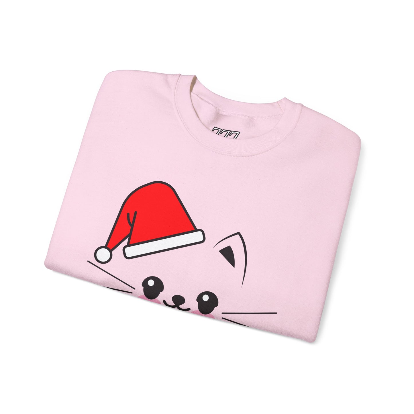 Cat Santa Christmas Crewneck – Cute Kawaii Cat Holiday Sweatshirt (Unisex)