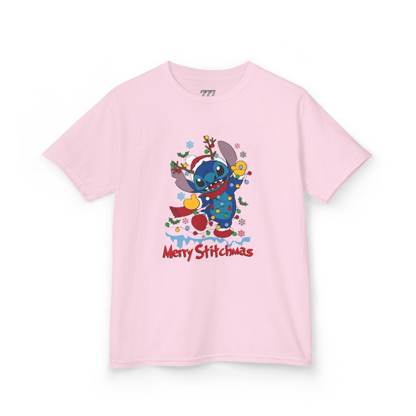 Merry Stitchmas Kids T-Shirt – Cute Holiday Alien Heavy Cotton Tee