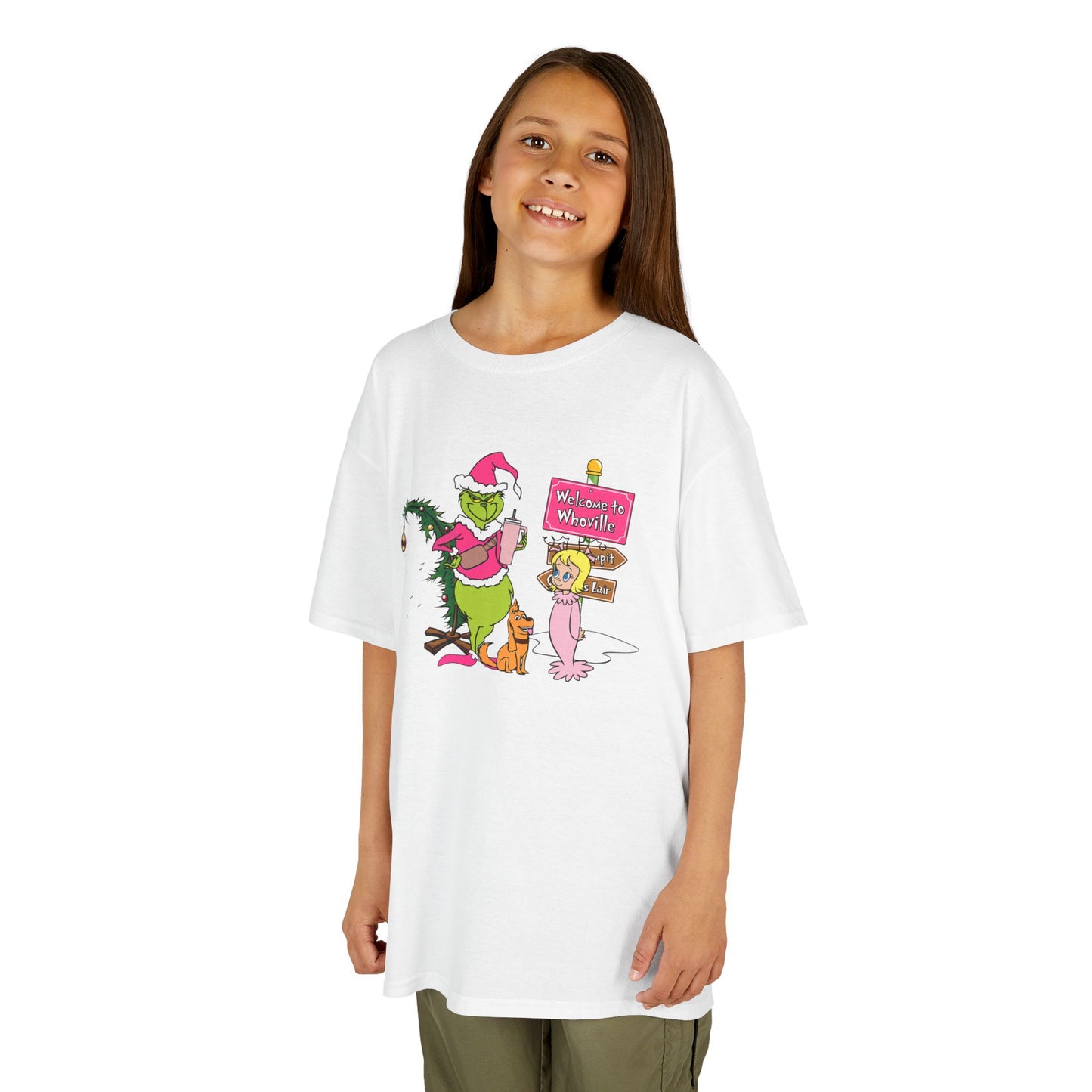 Welcome to Merryville Kids Christmas T-Shirt – Cute Green Holiday Creature Tee