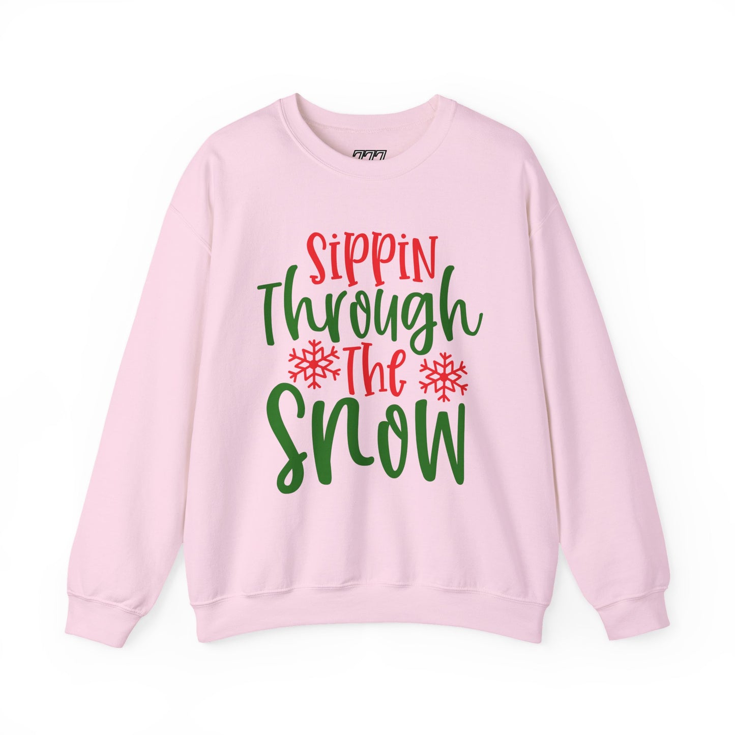 Sippin’ Through The Snow Sweatshirt – Festive Holiday Unisex Heavy Blend Crewneck