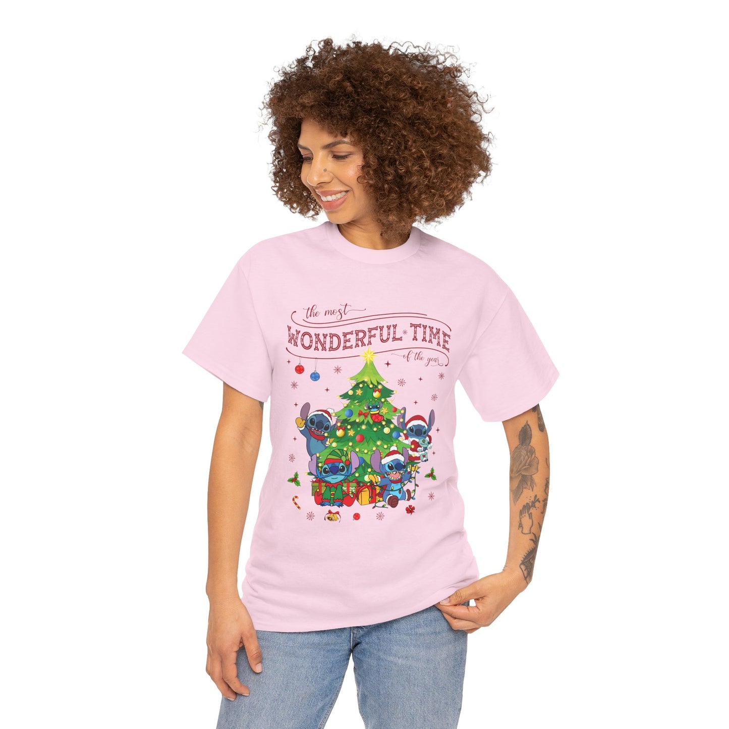 The Most Wonderful Time of the Year Christmas Tee – Cute Holiday Characters Festive Unisex Heavy Cotton T-Shirt