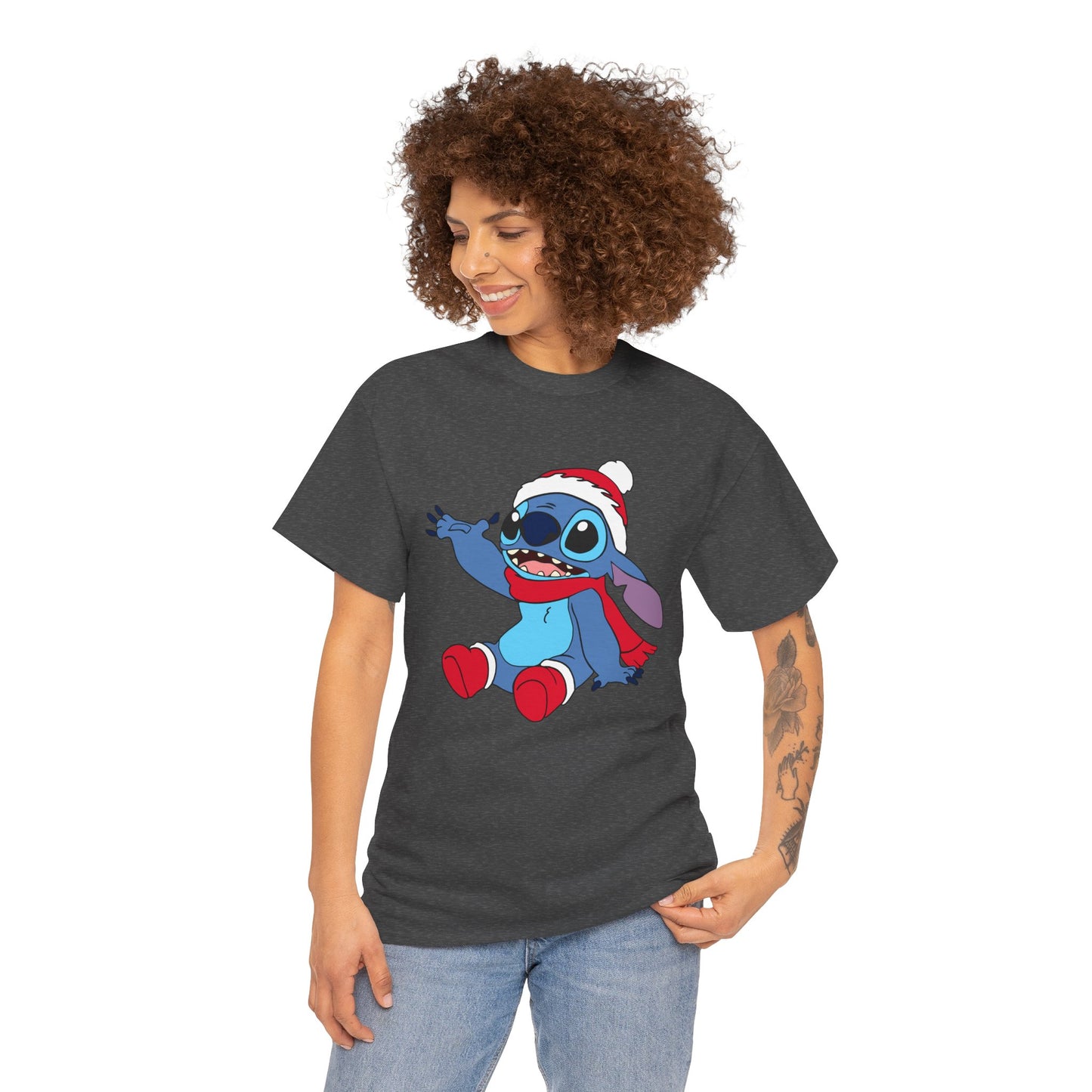 Jolly Alien Christmas T-Shirt – Cute Blue Alien Holiday Graphic Tee (Unisex)