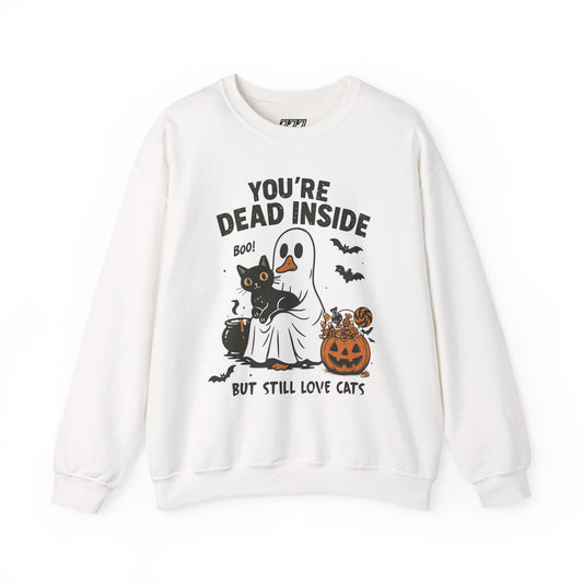 You’re Dead Inside But Still Love Cats Unisex Heavy Blend Crewneck Sweatshirt