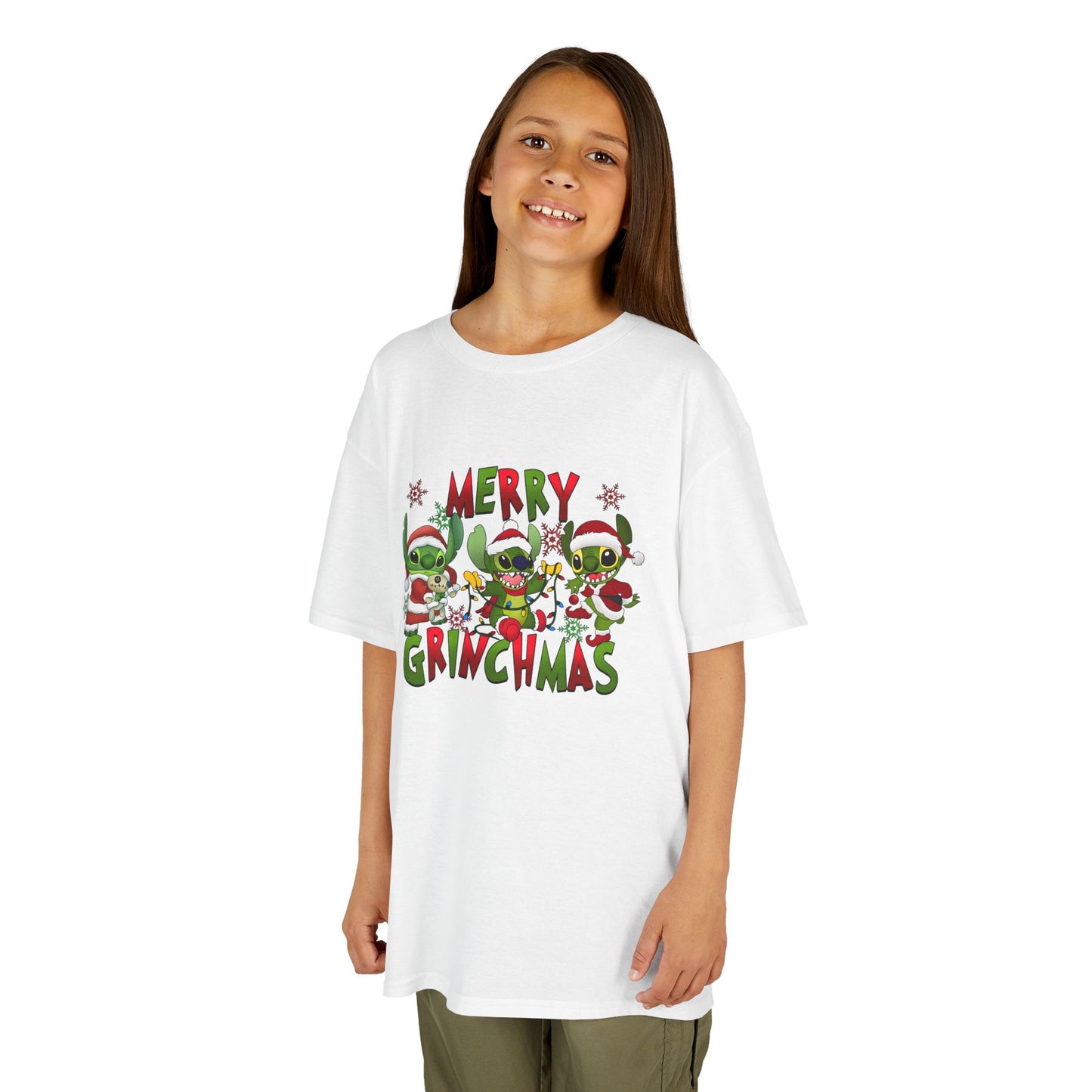 Merry Grinchmas Kids T-Shirt – Funny Christmas Heavy Cotton Holiday Tee