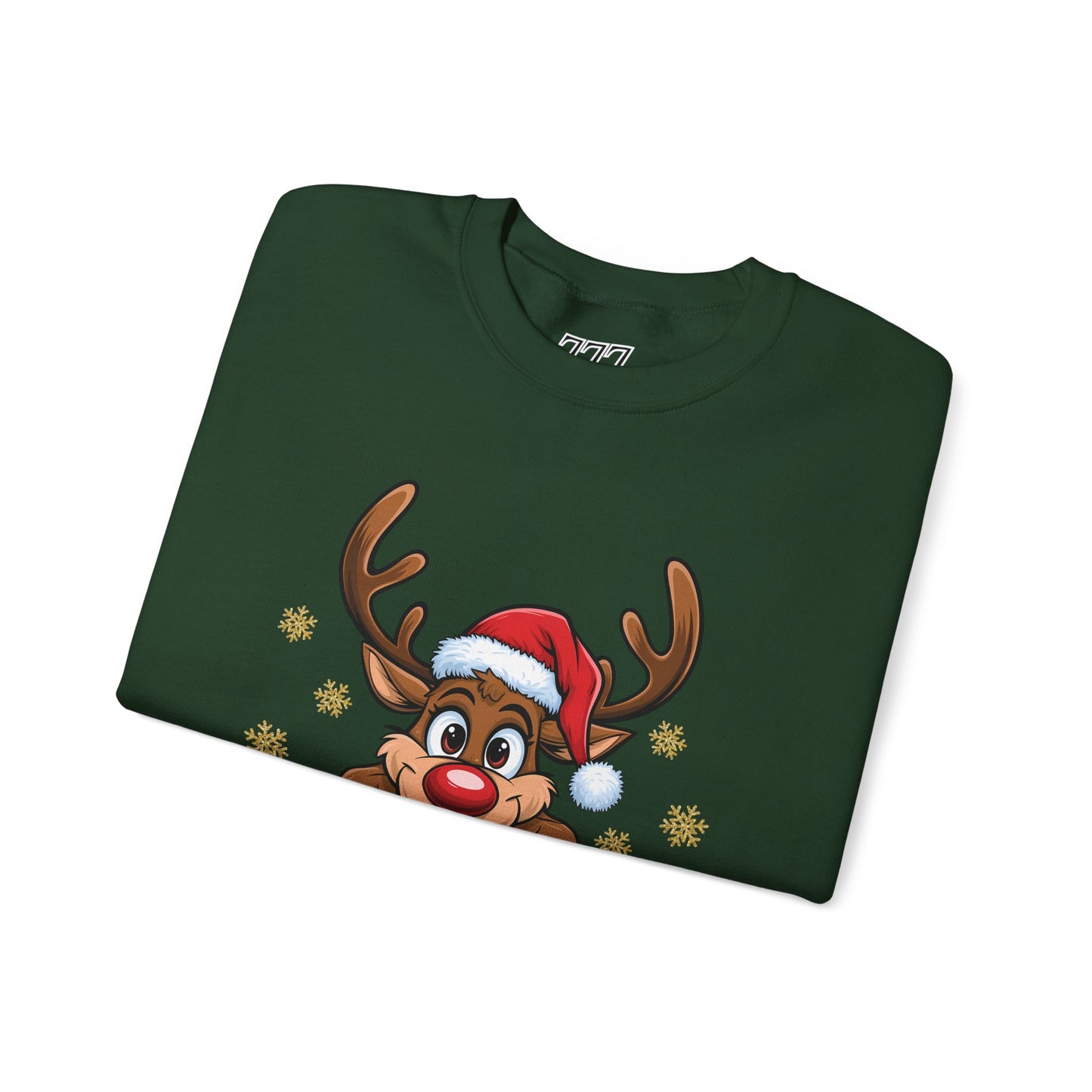 Merry & Bright Unisex Heavy Blend Crewneck Sweatshirt – Cute Christmas Reindeer Holiday Sweater
