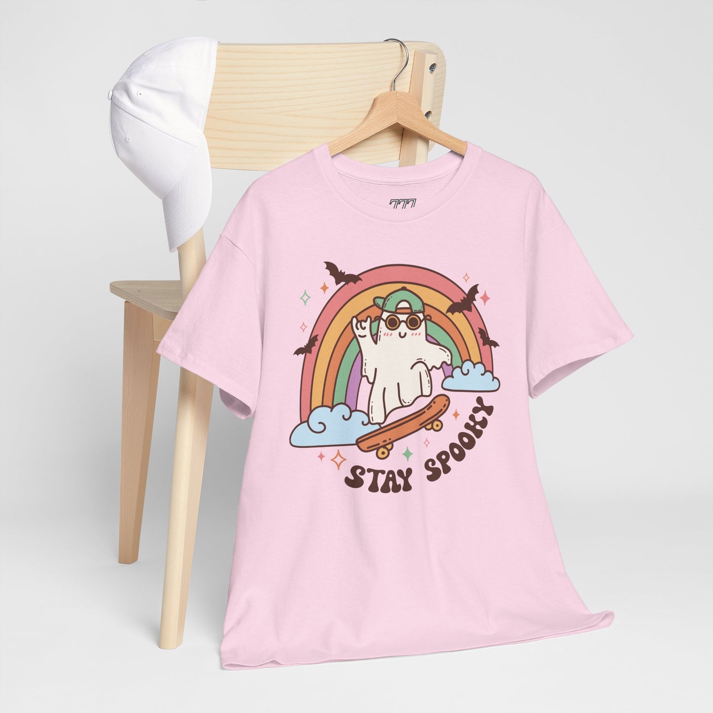 Stay Spooky Ghost Skater Unisex Heavy Cotton T-Shirt