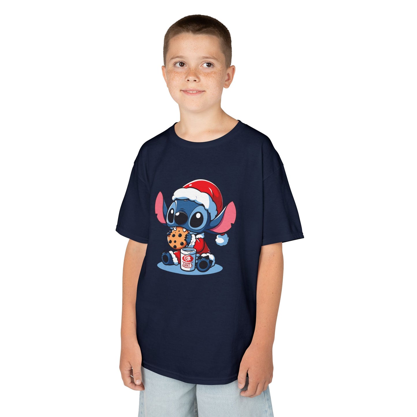 Saint Stitch Christmas Kids T-Shirt – Cute Holiday Alien Heavy Cotton Tee