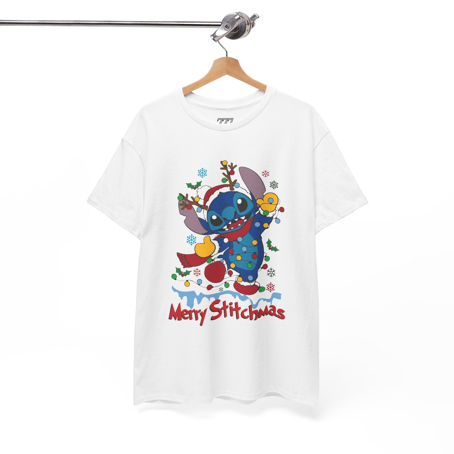 Merry Stitchmas T-Shirt – Cute Holiday Alien Unisex Heavy Cotton Tee