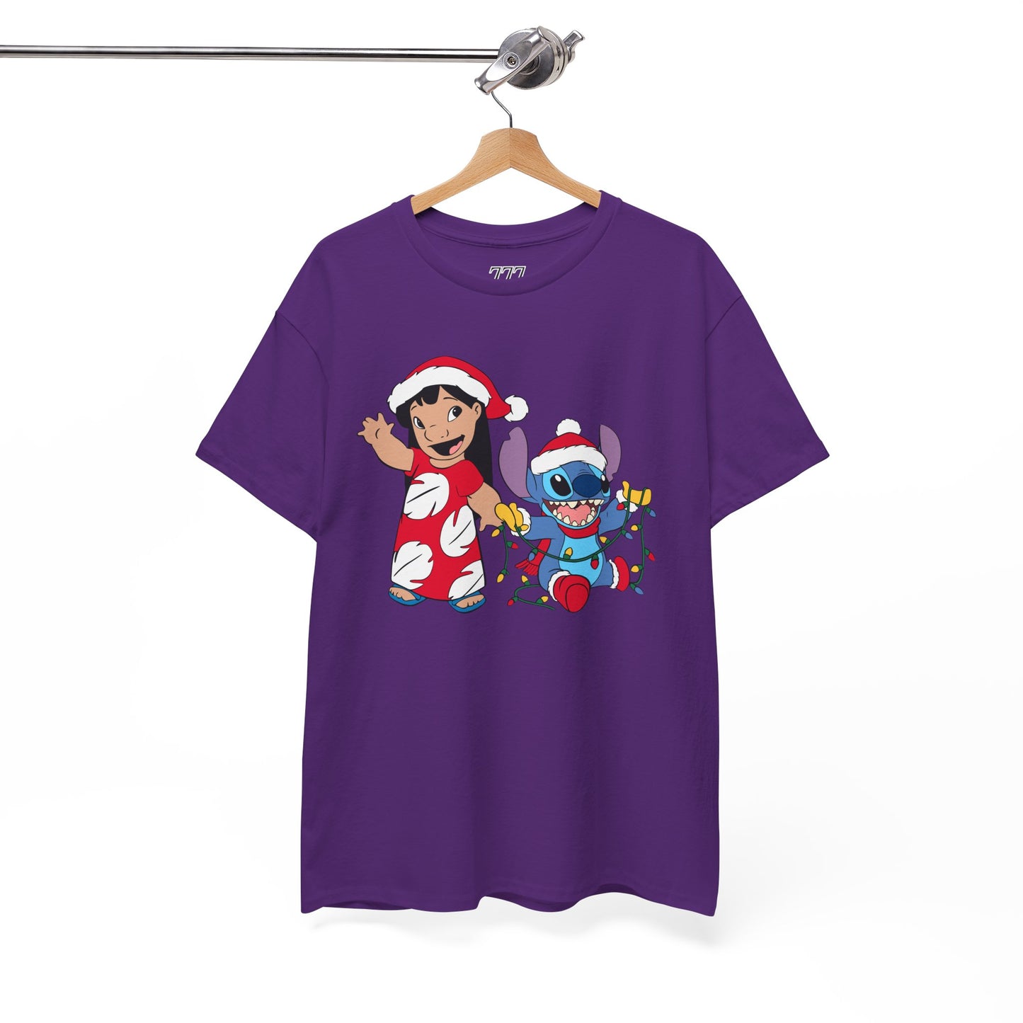 Island Holiday Duo T-Shirt – Festive Blue Alien & Girl Graphic Tee