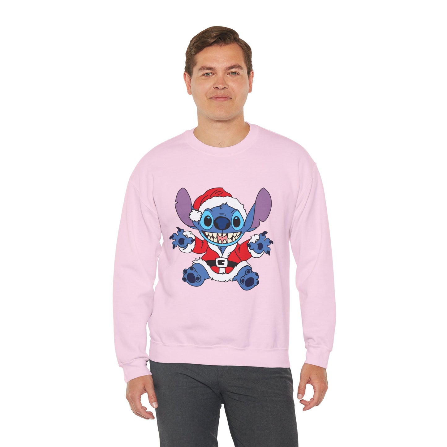 Alien Santa Christmas Crewneck – Cozy Blue Alien Holiday Sweatshirt (Unisex)