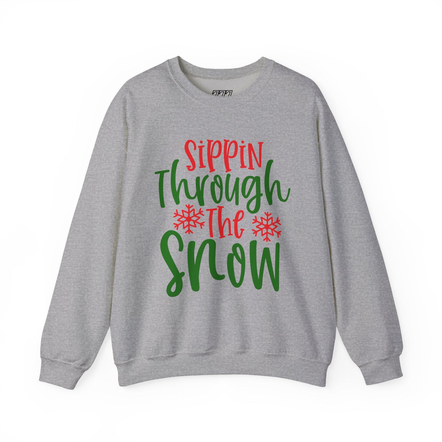 Sippin’ Through The Snow Sweatshirt – Festive Holiday Unisex Heavy Blend Crewneck