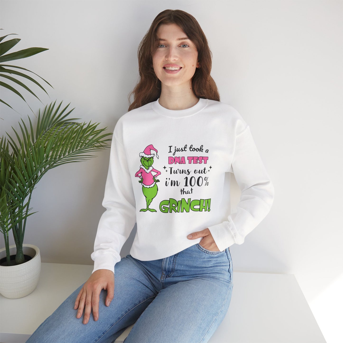 I Just Took a DNA Test Turns Out I'm 100% That Grinch Unisex Heavy Blend Crewneck Sweatshirt