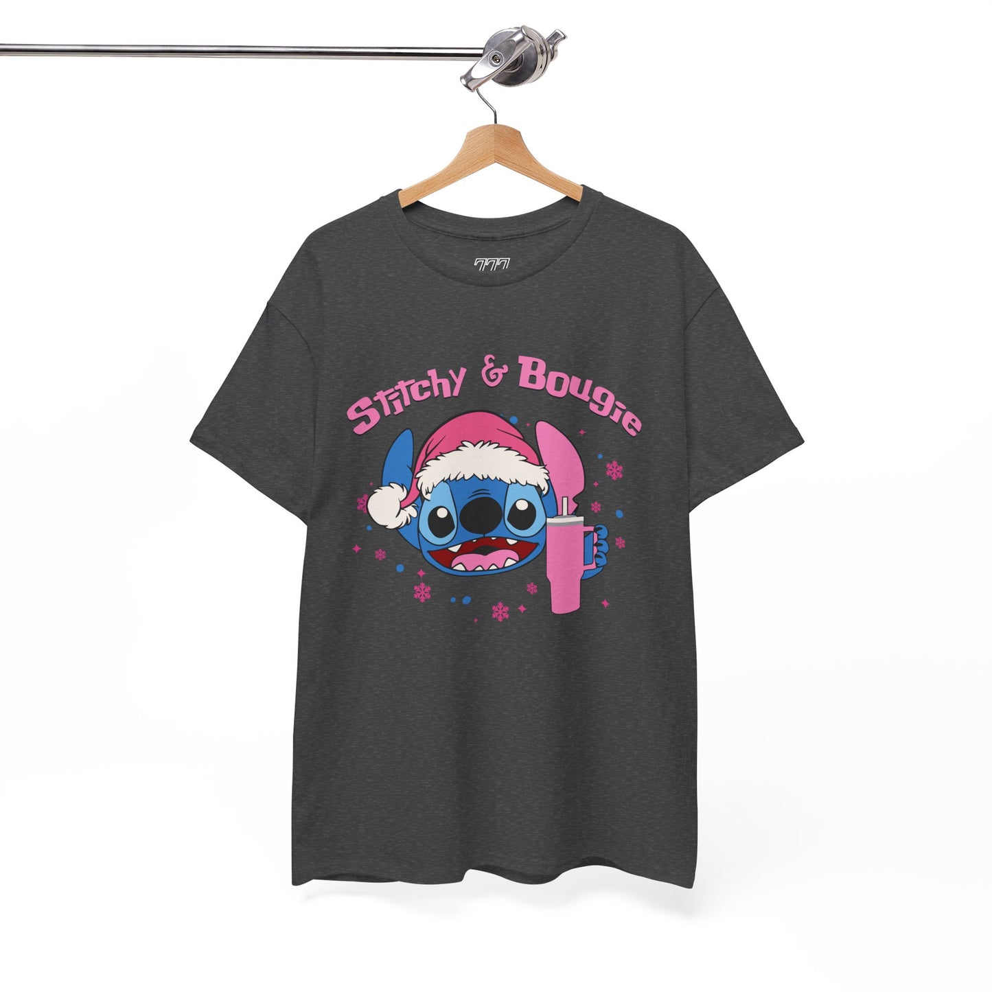 Stitchy & Bougie Christmas T-Shirt – Cute Holiday Women’s Heavy Cotton Tee