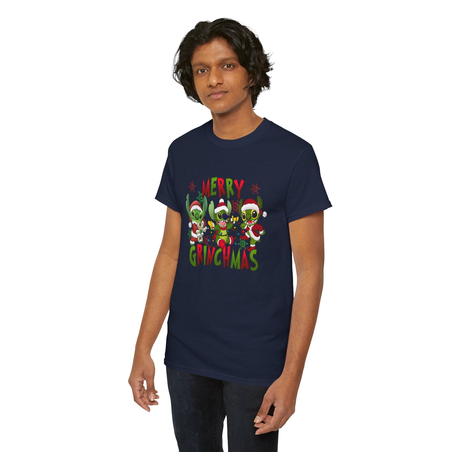 Merry Grinchmas T-Shirt – Funny Christmas Unisex Heavy Cotton Holiday Tee