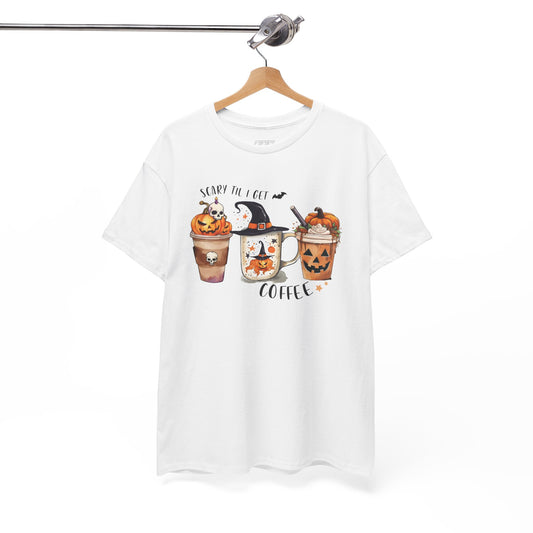 Scary Till I Get My Coffee II Unisex Heavy Cotton T-Shirt