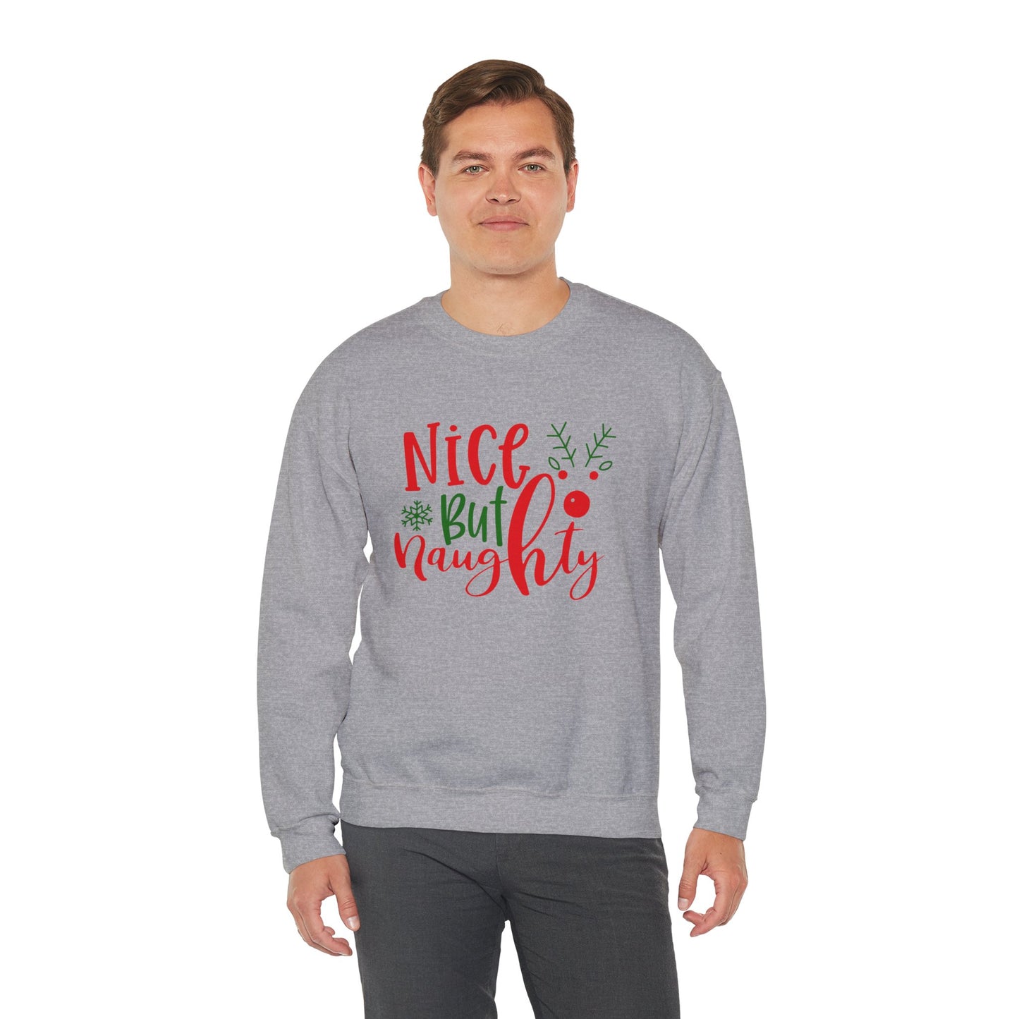 Nice But Naughty Sweatshirt – Cute & Sassy Christmas Unisex Heavy Blend Crewneck