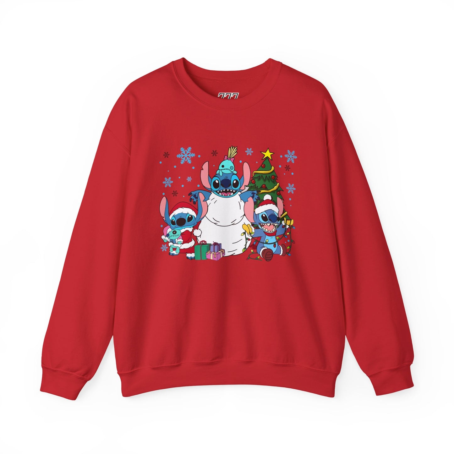 Stitch Christmas Vibes Sweatshirt – Cute Holiday Trio Unisex Heavy Blend Crewneck