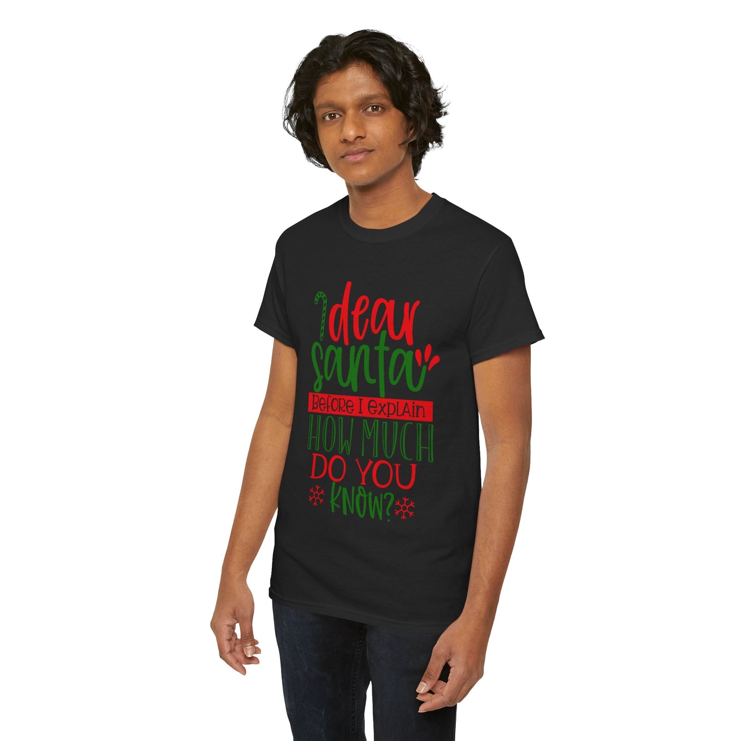 Dear Santa, Before I Explain How Much Do You Know? Unisex Heavy Cotton T-Shirt