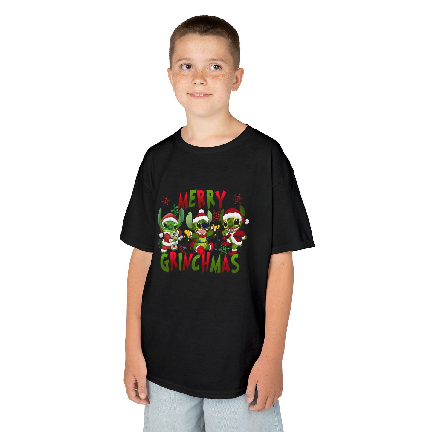 Merry Grinchmas Kids T-Shirt – Funny Christmas Heavy Cotton Holiday Tee
