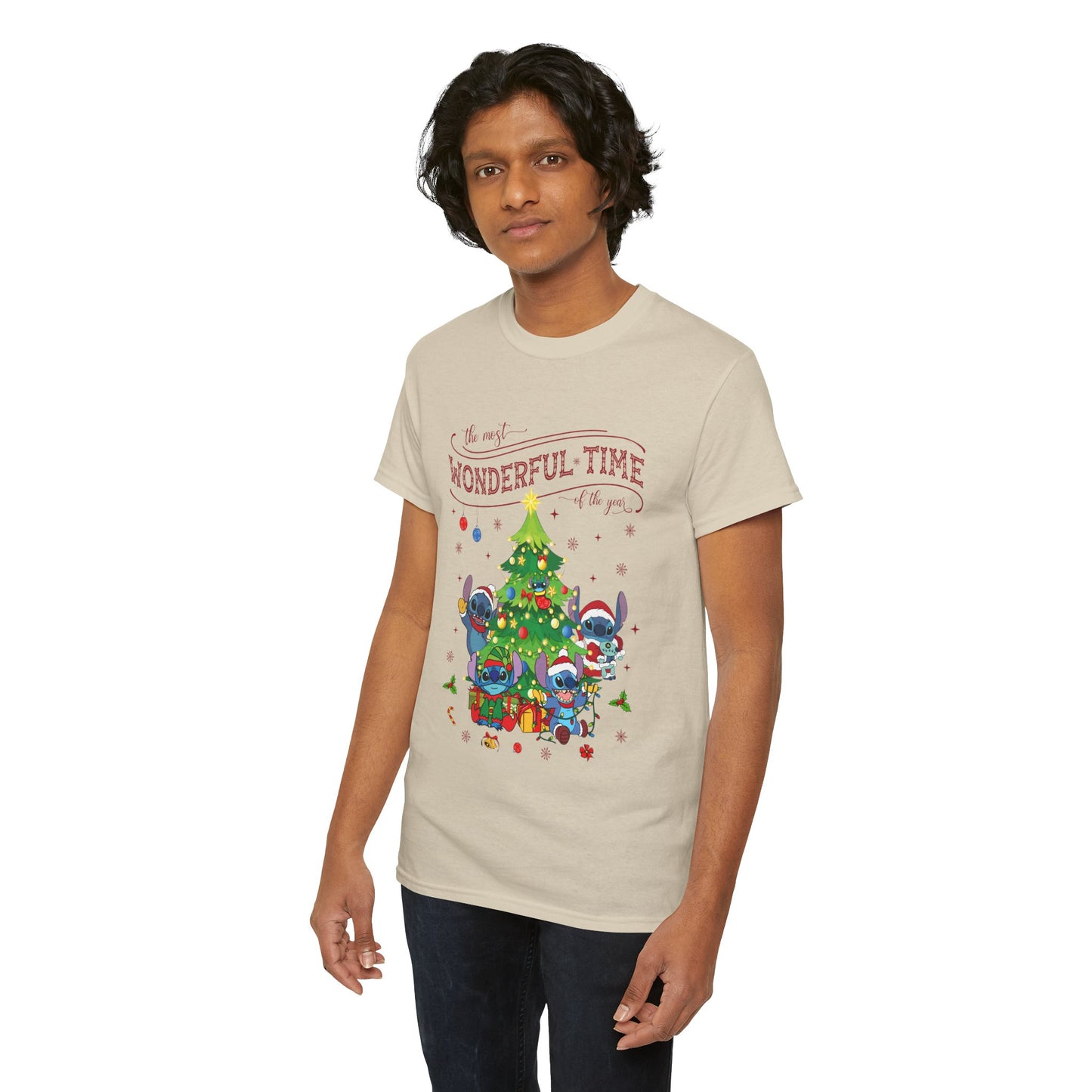 The Most Wonderful Time of the Year Christmas Tee – Cute Holiday Characters Festive Unisex Heavy Cotton T-Shirt