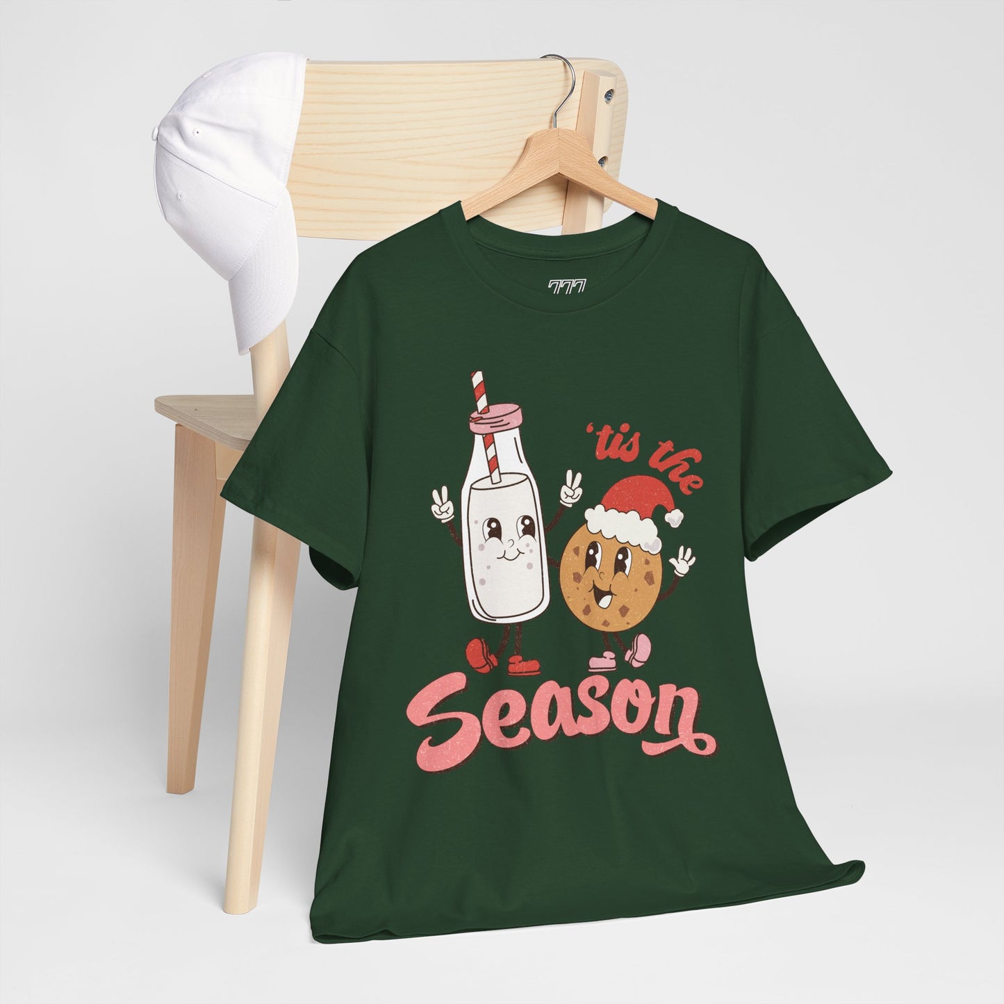 Tis The Season Milk & Cookie Christmas Unisex Heavy Cotton T-Shirt
