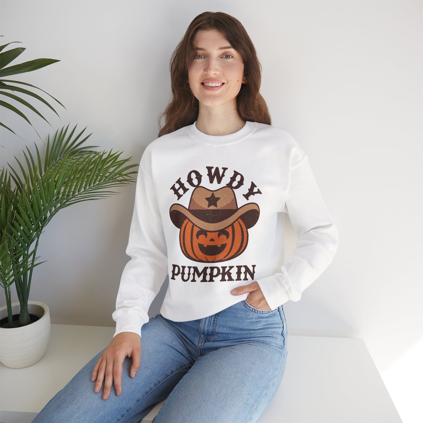 Howdy Pumpkin Unisex Heavy Blend Crewneck Sweatshirt