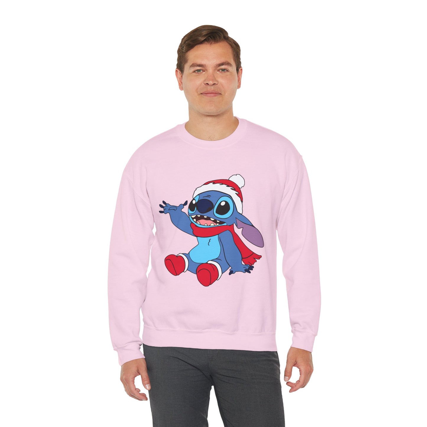 Jolly Alien Christmas Crewneck – Cute Blue Alien Holiday Sweatshirt (Unisex)