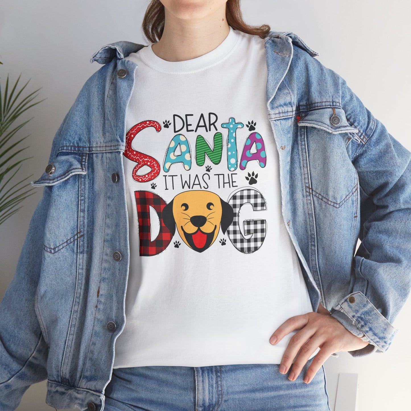 Dear Santa It Was The Dog Christmas T-Shirt – Funny Holiday Dog Lover Tee (Unisex)
