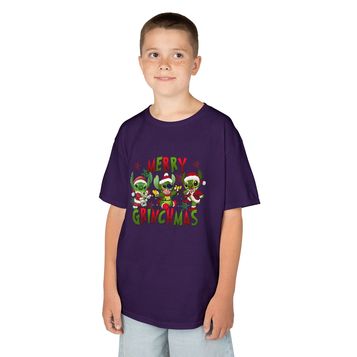 Merry Grinchmas Kids T-Shirt – Funny Christmas Heavy Cotton Holiday Tee