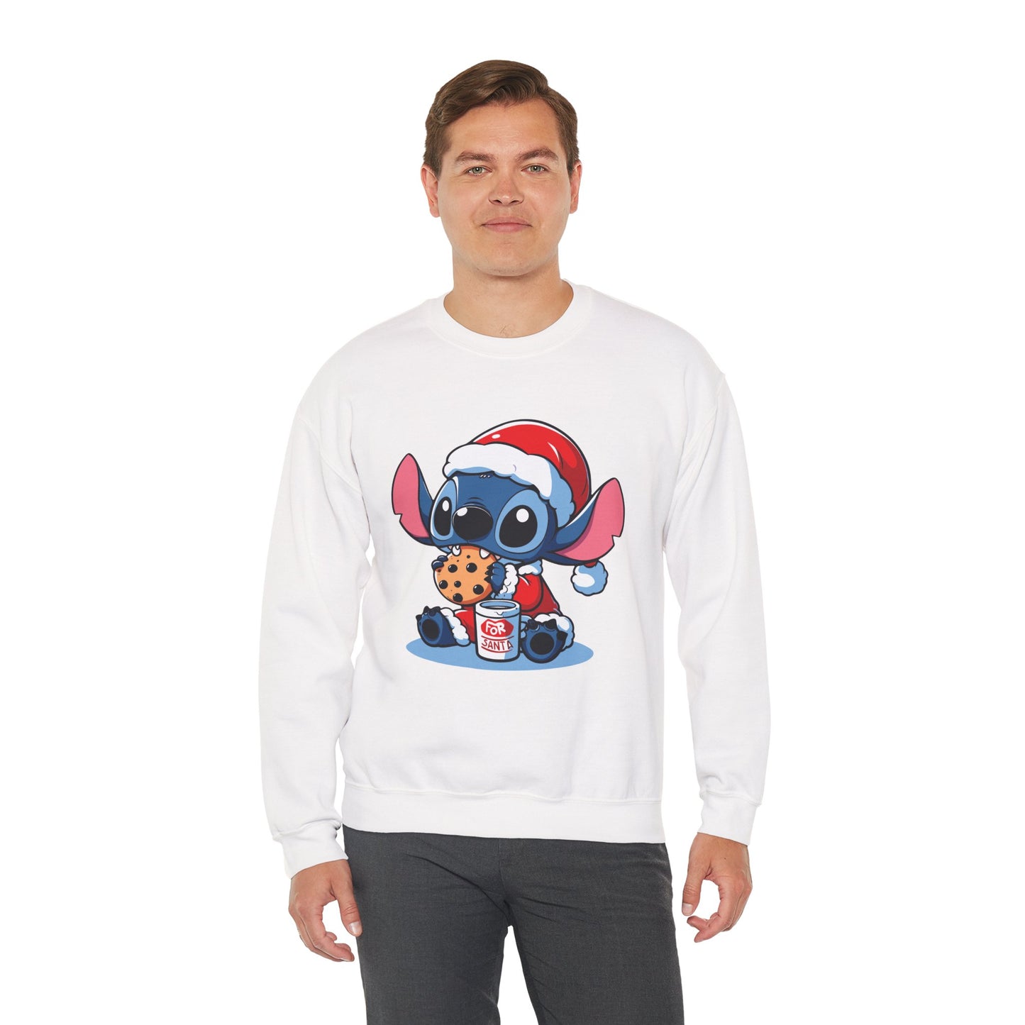Saint Stitch Christmas Sweatshirt – Cute Holiday Alien Unisex Heavy Blend Crewneck