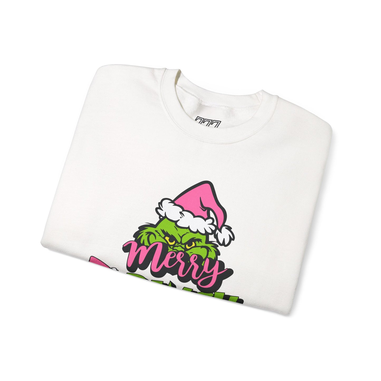 Merry Grinchmas Funny Christmas Grinch-Inspired Holiday Sweatshirt – Pink Santa Festive Unisex Heavy Blend Crewneck