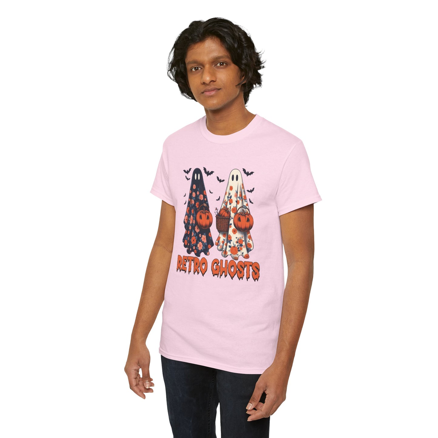 Retro Ghosts Unisex Heavy Cotton T-Shirt