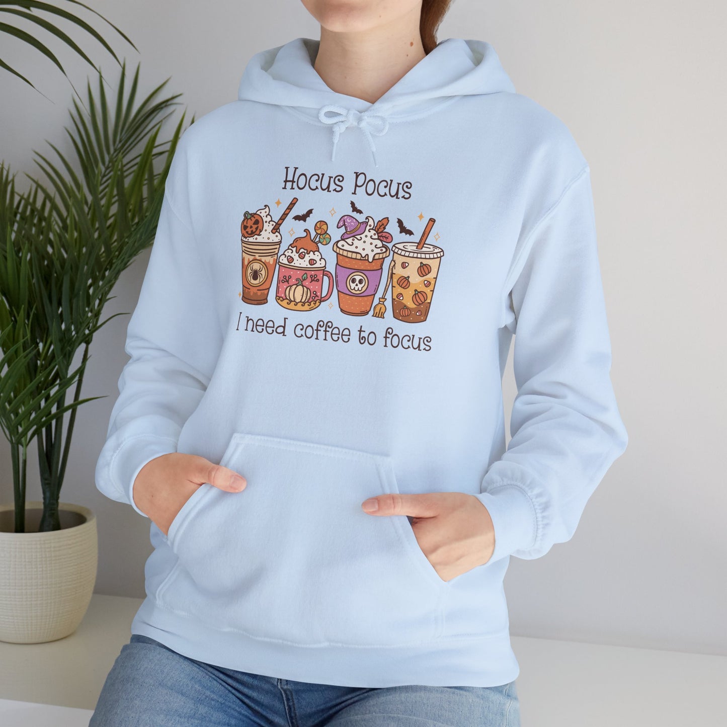 Hocus Pocus I Need Coffee To Focus Unisex Heavy Blend Hoodie