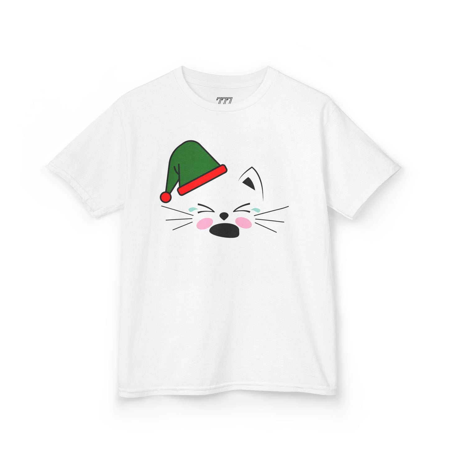 Elf Cat Kids Christmas T-Shirt – Cute Kawaii Cat Holiday Tee for Kids