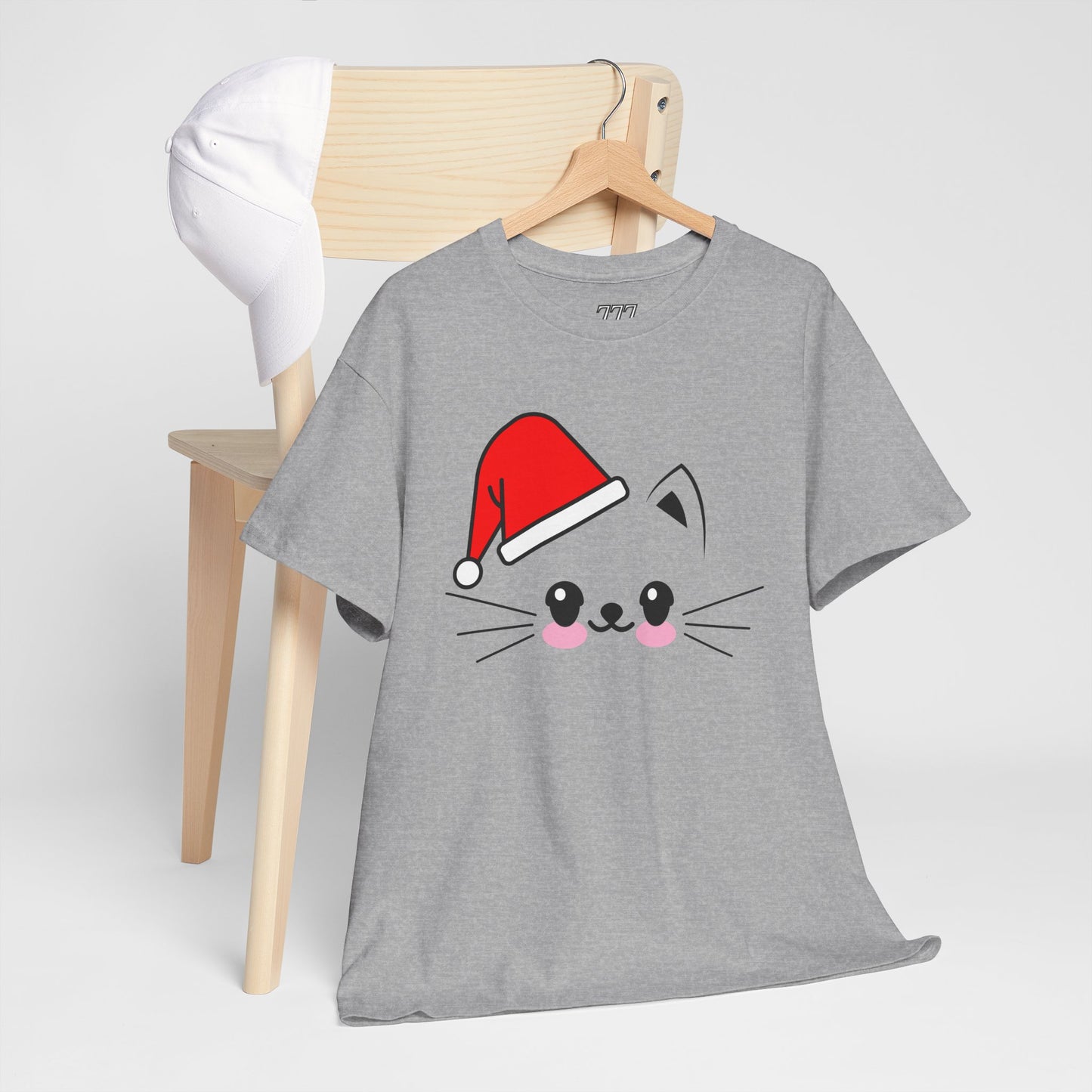 Cat Santa Christmas T-Shirt – Cute Kawaii Cat Holiday Tee (Unisex)