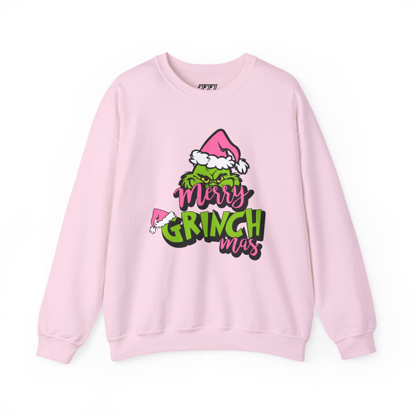 Merry Grinchmas Funny Christmas Grinch-Inspired Holiday Sweatshirt – Pink Santa Festive Unisex Heavy Blend Crewneck
