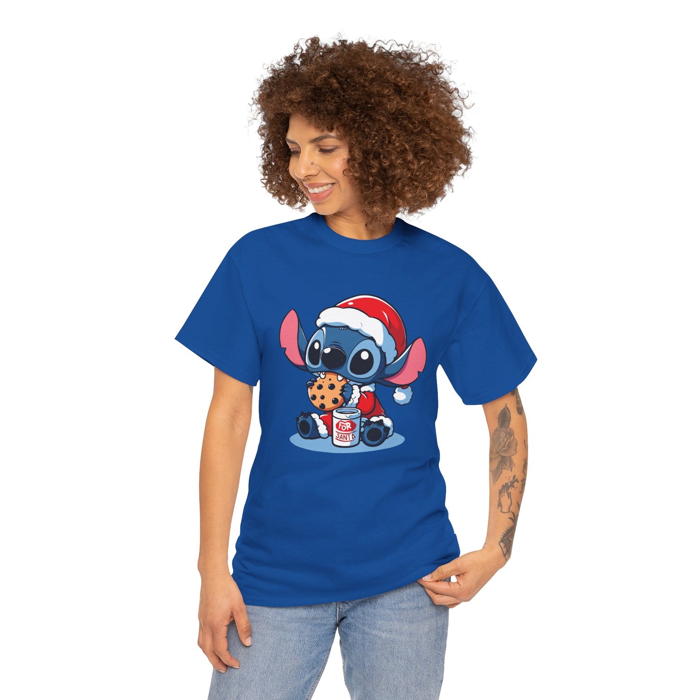Saint Stitch Christmas T-Shirt – Cute Holiday Alien Unisex Heavy Cotton Tee