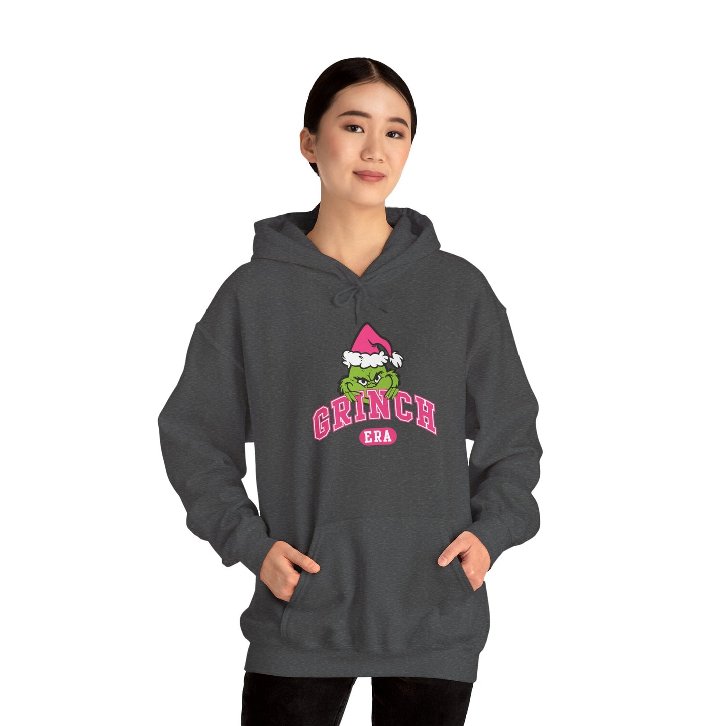 Grinch Era Christmas Hoodie – Cozy Pink Santa Grinch Graphic Hoodie (Unisex)