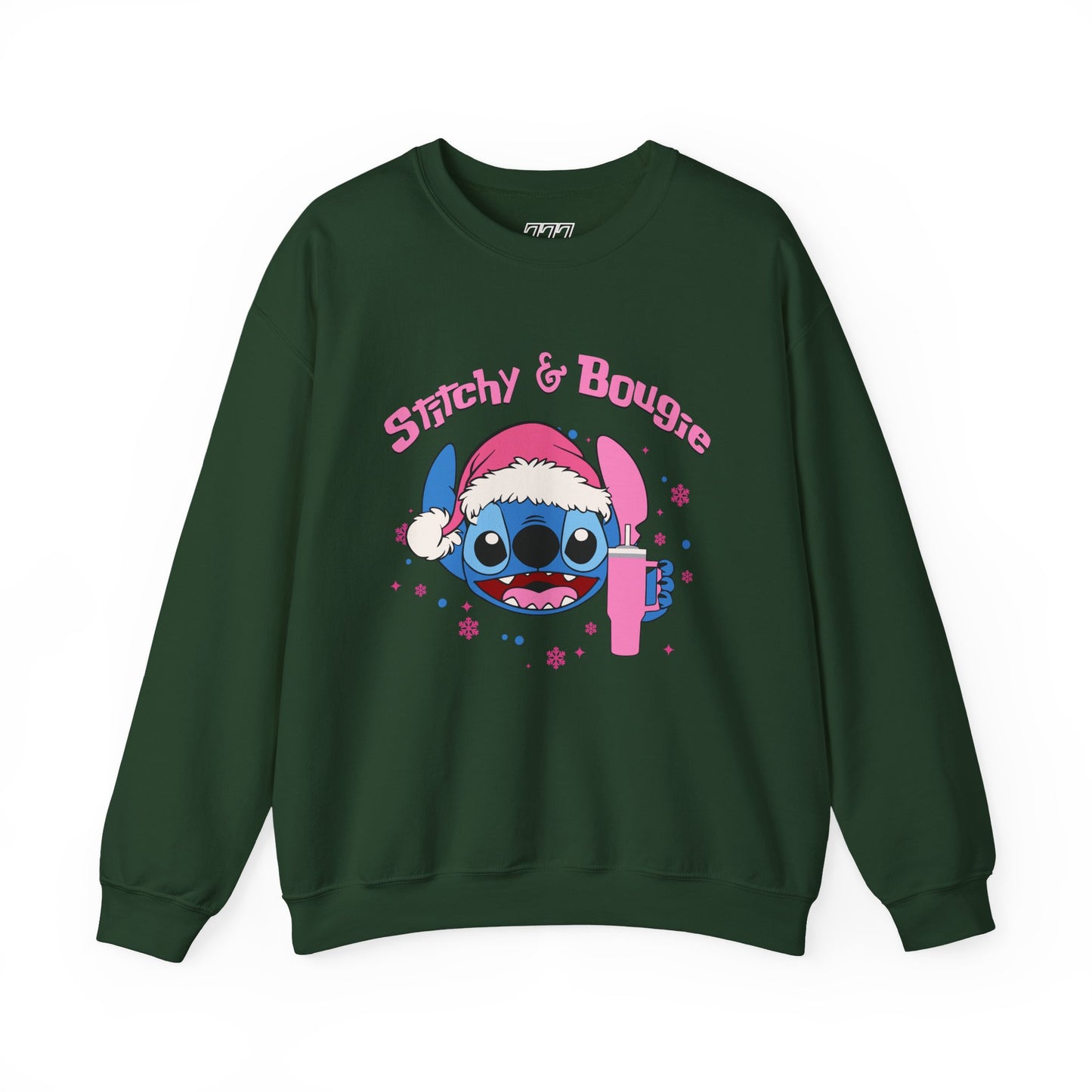 Stitchy & Bougie Christmas Sweatshirt – Cute Holiday Alien Women’s Heavy Blend Crewneck