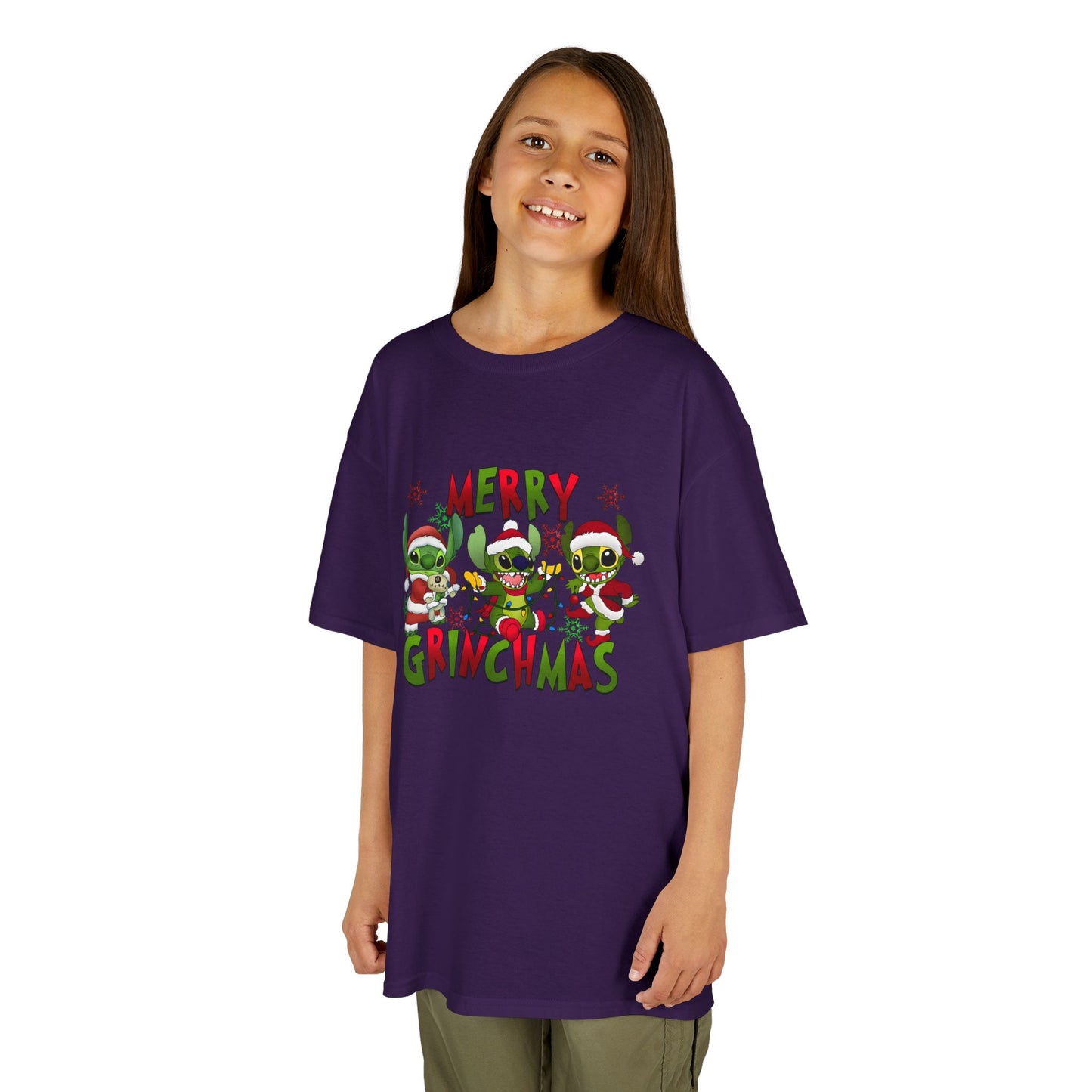 Merry Grinchmas Kids T-Shirt – Funny Christmas Heavy Cotton Holiday Tee