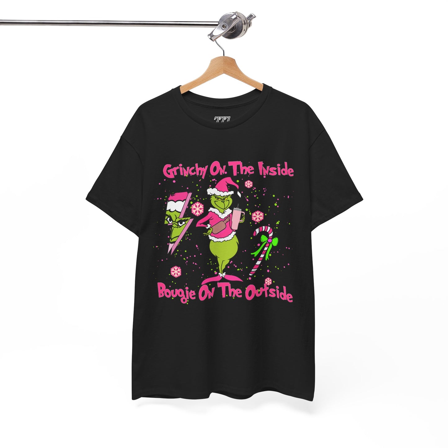 Grinchy On The Inside, Bougie On The Outside Unisex Heavy Cotton T-Shirt - Funny Holiday Tee
