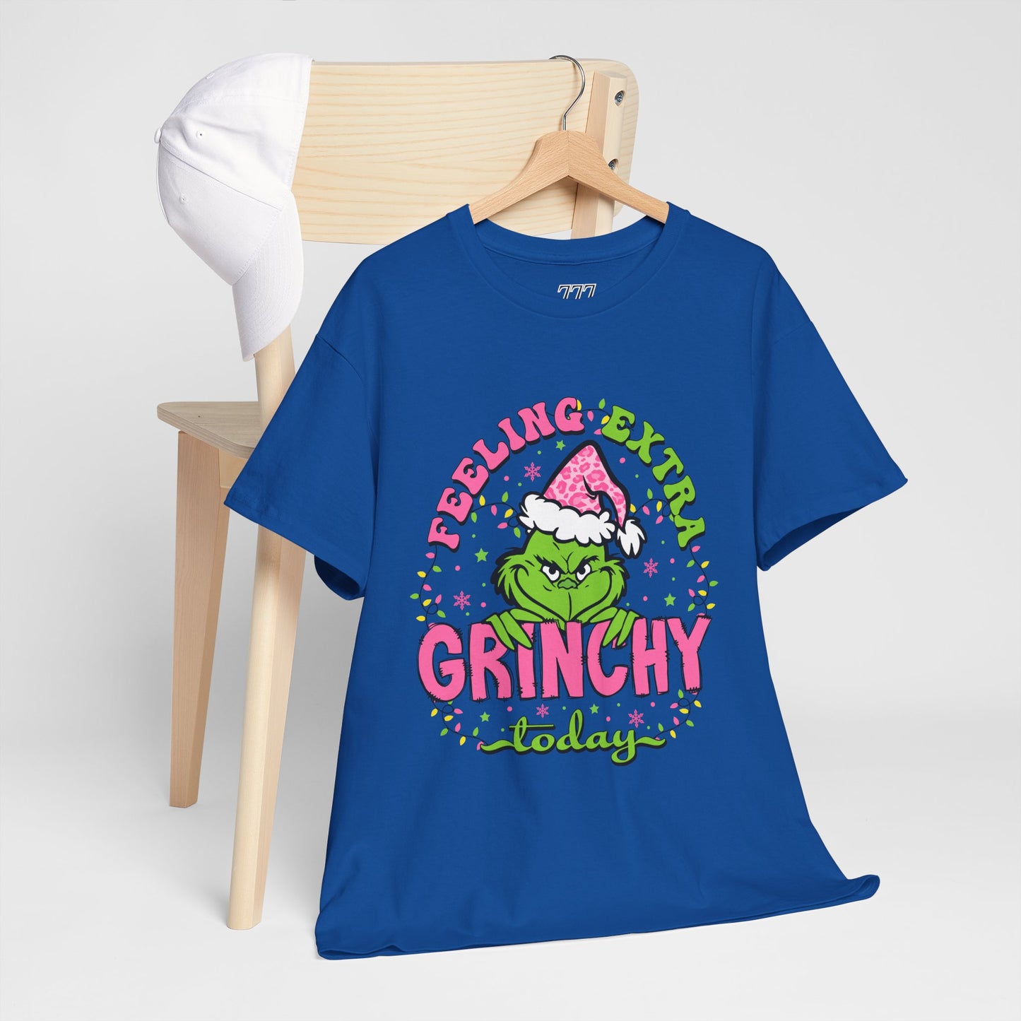 Feeling Extra Grinchy Today Funny Christmas Grinch-Inspired Holiday Tee – Pink Santa Festive Unisex Heavy Cotton T-Shirt