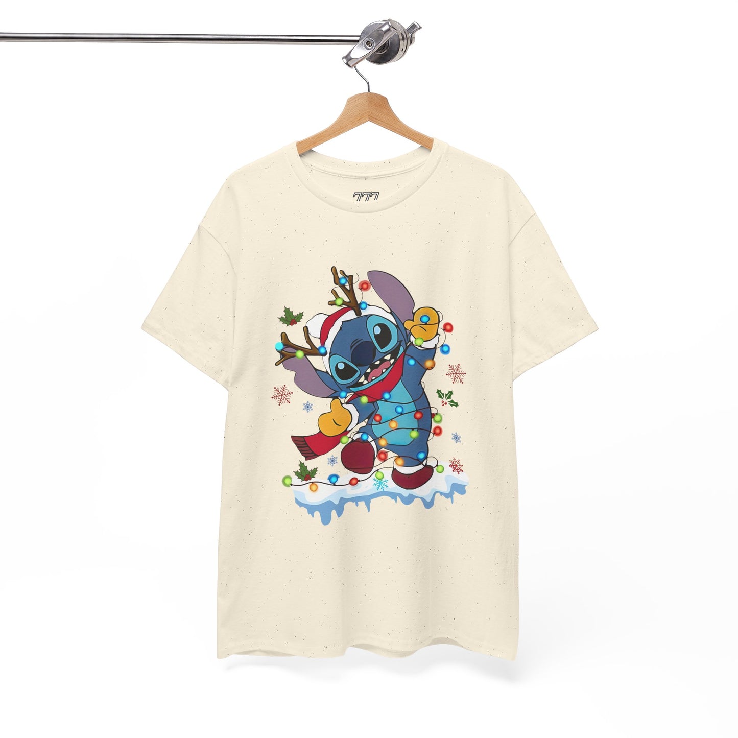 Festive Blue Alien Christmas Lights T-Shirt – Cute Holiday Unisex Tee