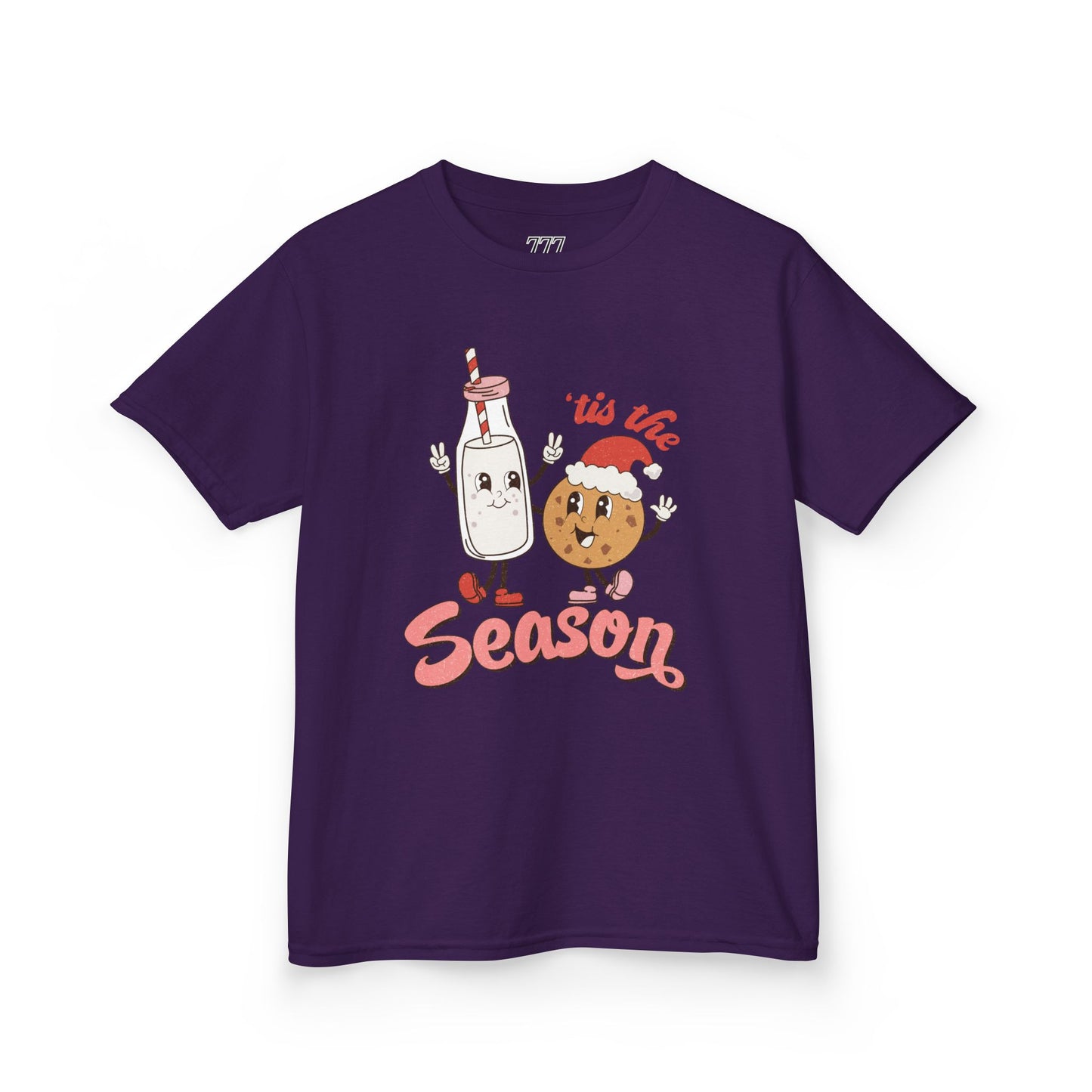 Tis The Season Kids Christmas T-Shirt – Cute Milk & Cookie Holiday Tee