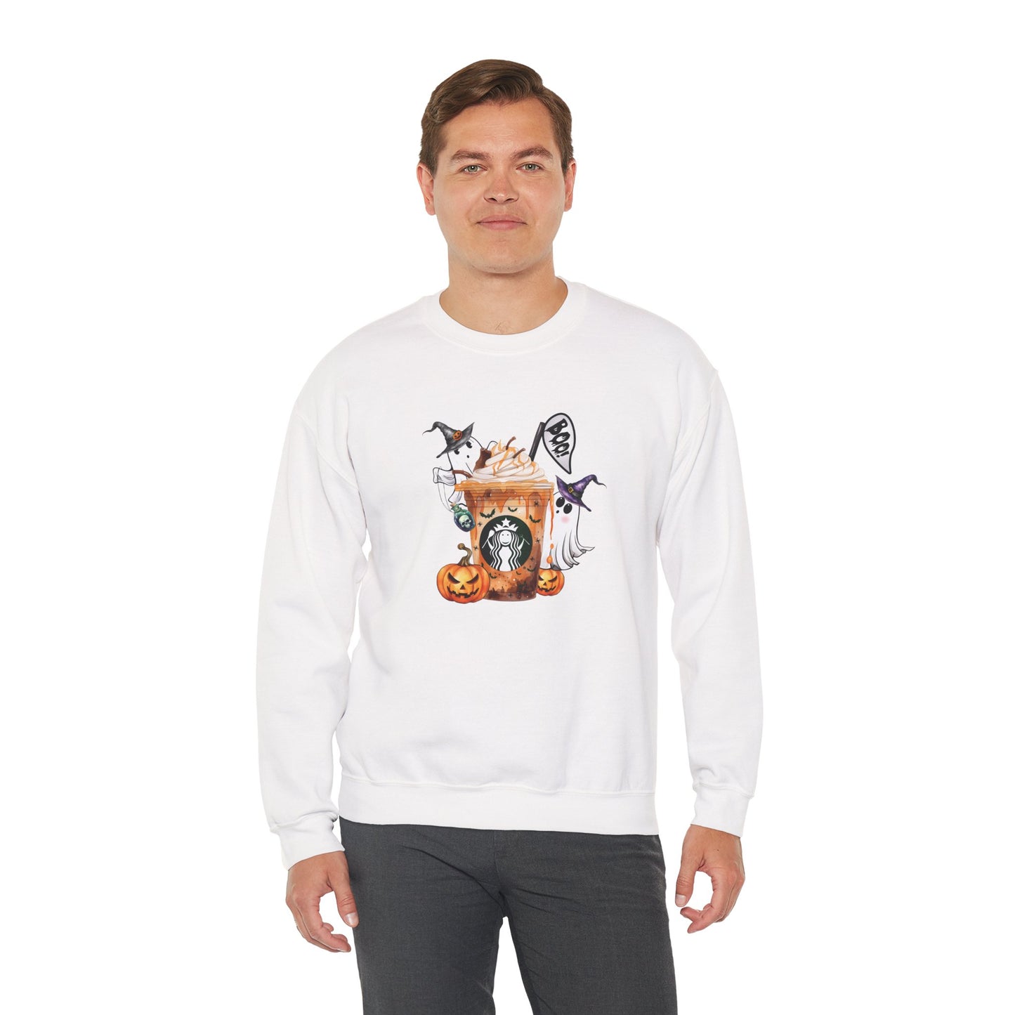 Witch’s Brew Latte Unisex Heavy Blend Crewneck Sweatshirt