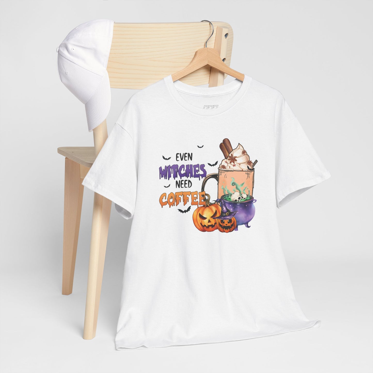 Even Witches Need Coffee Women's Heavy Cotton T-Shirt